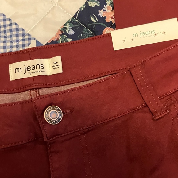 Maurices Women's Boot Cut Jeans in Deep Red - Picture 3 of 9